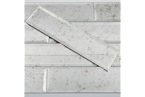 Lovdeco Peel and Stick Light Antique Mirror Tile Subway Mirror Backsplash for Kitchen Bathroom Wall (20 Pcs, 5 SQ.FT.), 3x12 Inch