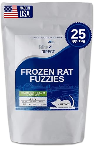 MiceDirect 25 Frozen Rat Fuzzies Feeders Snake Food for Adult Corn ...