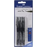 Faber-Castell PITT Calligraphy Pens Chisel Tip, 2.5mm, Black, 3-Pack