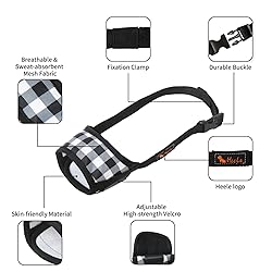 HEELE Dog Muzzle,Soft Nylon Muzzle Anti Biting