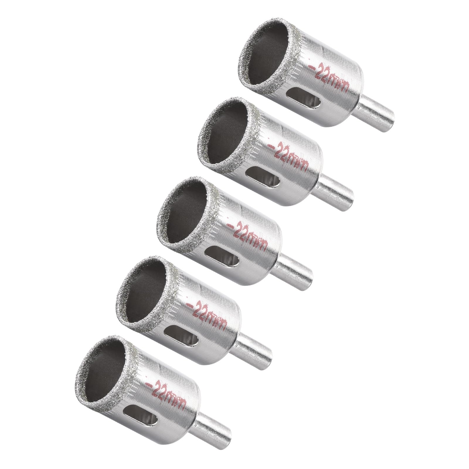CoCud Diamond Hole Saws Drill Bits, 22mm / 7/8" Drilling Diameter, Nickel Plated Carbon Steel Drill Bit - (Applications: for Glass Ceramic Tiles Marble Stone), 5-Pieces