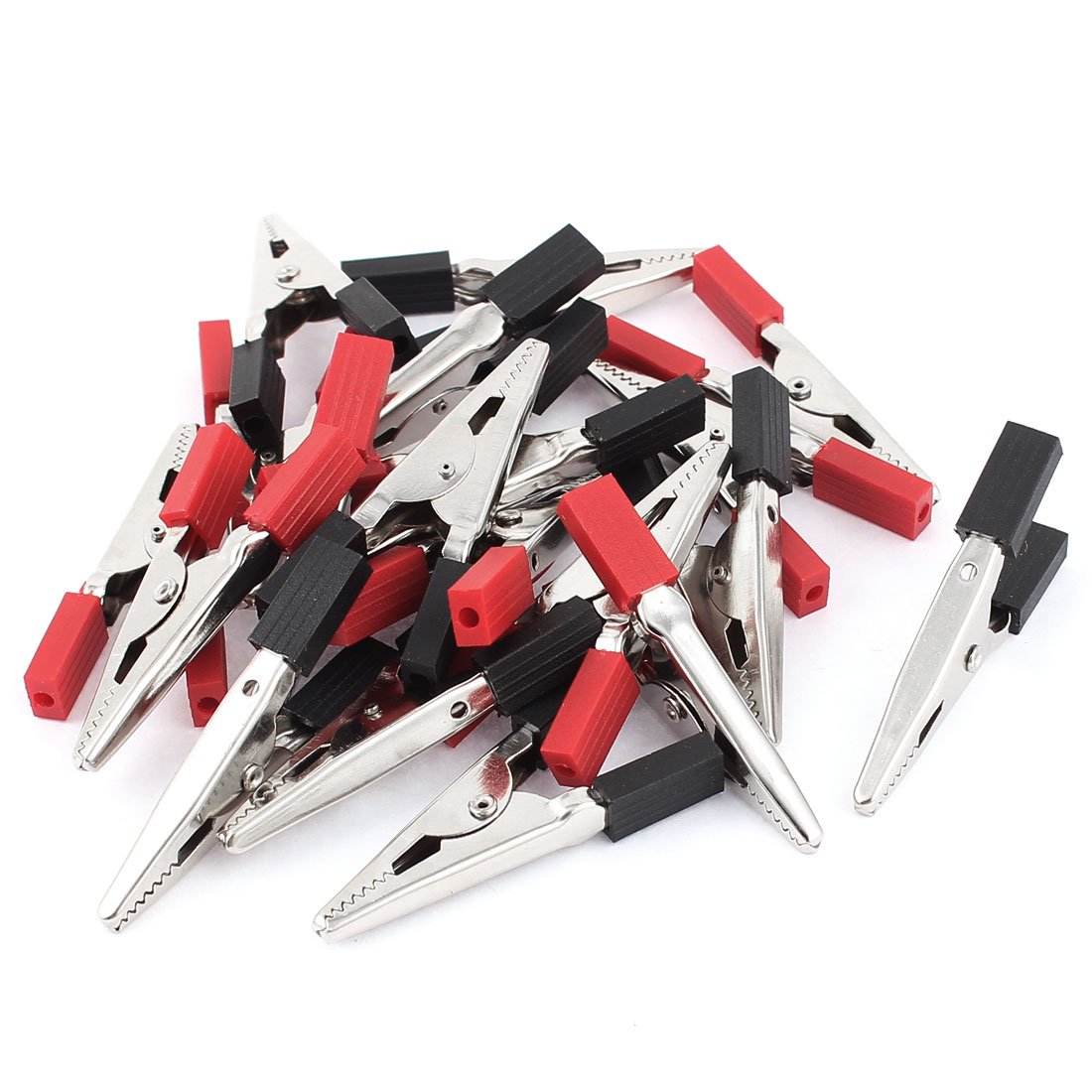 Sourcingmap Pre-Insulated Crocodile Alligator Test Clip Clamp 50mm 20Pcs Black Red