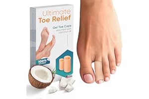HOMERGY Soft Gel Toe Cap with Coconut Oil Extract - 6 Pack Small Protectors for Women & Men, Cushioning Toe Sleeves to Provide Relief from Missing/Ingrown Toenails, Corns, Calluses, Blisters