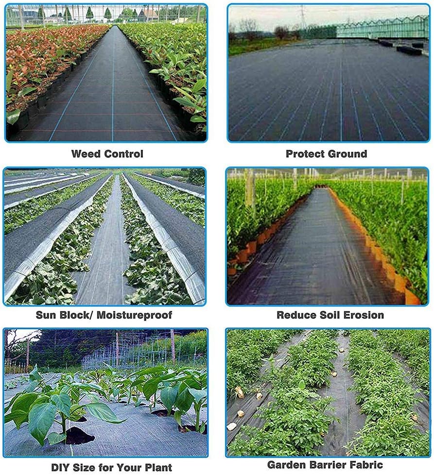 LITA 10M x 1M Wide Weed Barrier Control Fabric Ground Cover Membrane Garden Landscape Driveway Weed Block Nonwoven Heavy Duty 125gsm Black - Image 5