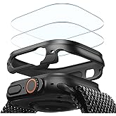 ESR for Apple Watch Ultra 3 /Ultra 2 /Ultra Case with Screen Protector 49mm (2025) Military Grade Protection, Aluminum Alloy Case with 2 Pack Armorite Glass Protector Set, Stay Original, Black