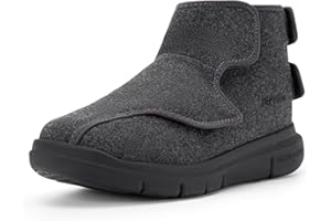 FitVille Diabetic Winter Boots for Men Fully Adjustable Straps Men Snow Boots Wide Neuropathy with Warm Fur Lining