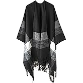Women's Shawl Wraps Open Front Poncho Cape Tassel Oversized Sweater Winter Scarf Casual Cardigan Shawls