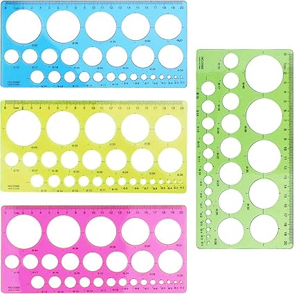 Amazon Com 4 Pieces Plastic Template Ruler Circles Drawing