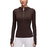 CRZ YOGA Butterluxe Hooded Athletic Jackets for Women - Full Zip Track Casual Tops with Thumb Holes Pockets