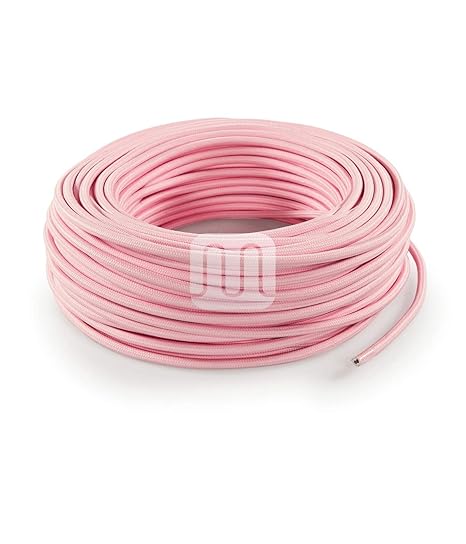 Textilkabel für Lampe 3 Meter 3 Adrig rosa (3x0,75mm2) SuperFlex | Textilummanteltes Stoffkabel zum bau dekorativer Textilkab