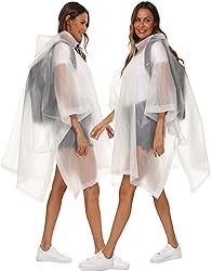 Borogo 2 Pack Rain Ponchos for Adults Reusable