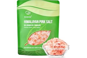 Soeos Himalayan Pink Salt, Coarse Grain, 16 Oz (1 Pound), Pink Himalayan Sea Salt for Grinder Refill