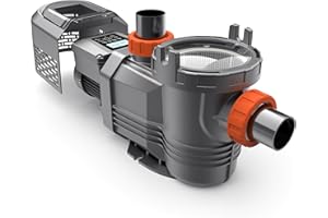 VARMINPOOL 1.8 HP Variable Speed Pool Pump with Programmable Timer, 9114GPH Above Ground Pool Pumps, Removable Rain Cover, 220V, Energy Efficient, Large Filter Basket