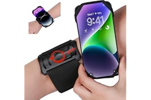 Inspack Wrist & Armbands 2 in 1 Phone Holder for Running, 360°Rotatable Universal Fit 4.5-7.0 Inch Smartphones for Iphone 15 14 13 Pro Max/Pro/Mini/12/11/Se/Xs, Samsung Galaxy S23 S22 for Exercise
