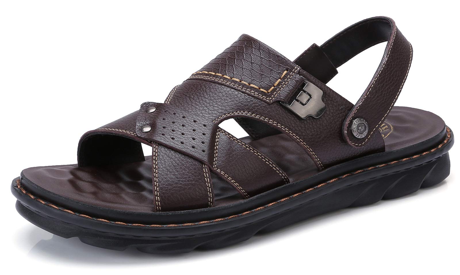 camel crown men's leather sandals