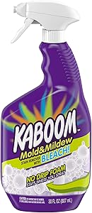 Kaboom Mold & Mildew Stain Remover with Bleach No Drip Foam, 30 oz.