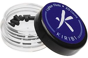 Kiribi Lighter Flints - Soft Flint for Steel Strikers & Soft-Flame Pipe Lighters, 20 Count