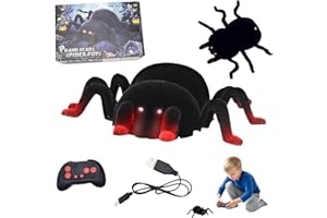 Electric Remote Control Climbing Spider Car,Floor Wall Realistic Spider with Light Up Eyes,Rechargeable Wall Climbing Spiders