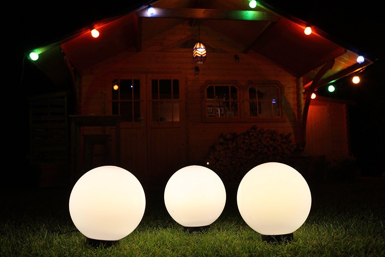 BUVTEC F-H-S LED Gartenkugel Deko Ball 3er Set 20 cm Durchmesser IP 44