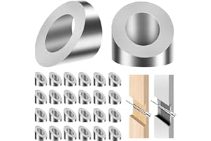 Gyykzz 24Pack Beveled Angle Washers 25/64", 33° Handrail Angle Washer Max for 5/16" Cable Railing Hardware Kit, Marine Grade SST316 Quality for Stair Deck Metal Wood Aluminum End Posts, DIY Balustrade
