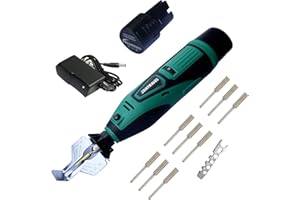 IONTRAVEL Cordless Chainsaw Sharpener, 12v Electric Chainsaw Sharpener Tool with 2psc Batteries 6 File Size Diamond Sharpening Wheels, High Speed Chainsaw Chain Sharpener Kit with Titanium Plated Diamond Bits