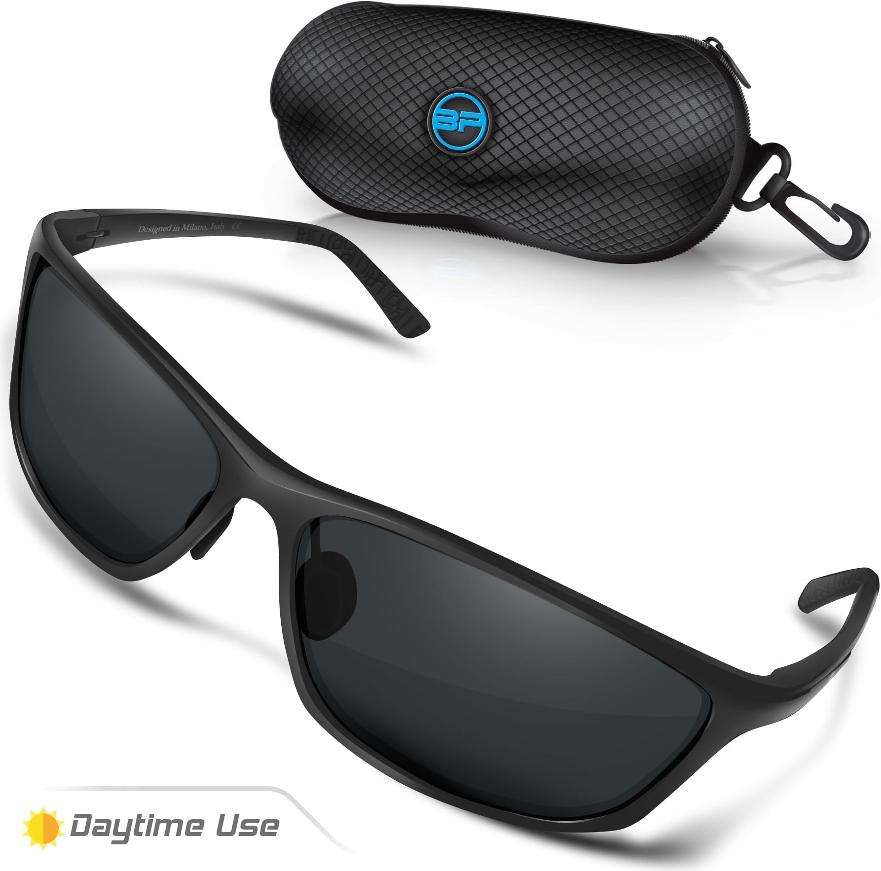 BLUPOND Night Driving Glasses for Men/Women - Semi Polarized Yellow Tint HD Vision Anti Glare Lens - Unbreakable Metal Frame - Rally