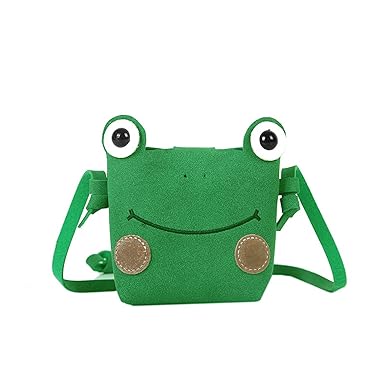 BXT Girls Cute Frog Mini Crossbody Wallet PU Leather Animal Satchel Shoulder Purse Bag