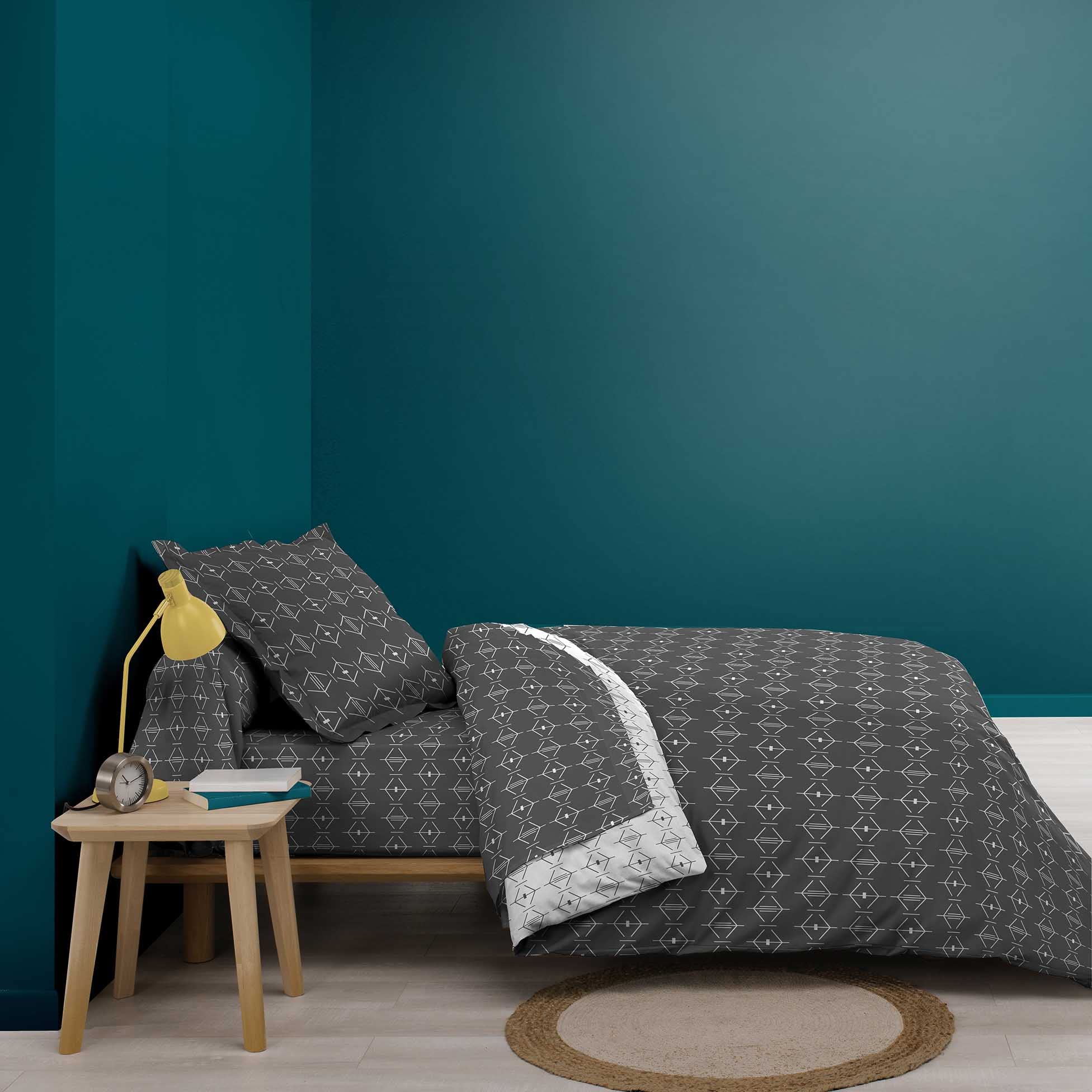 Douceur d'Intérieur, Aristide Duvet Cover (140 x 200 cm) Anthracite 100% Cotton