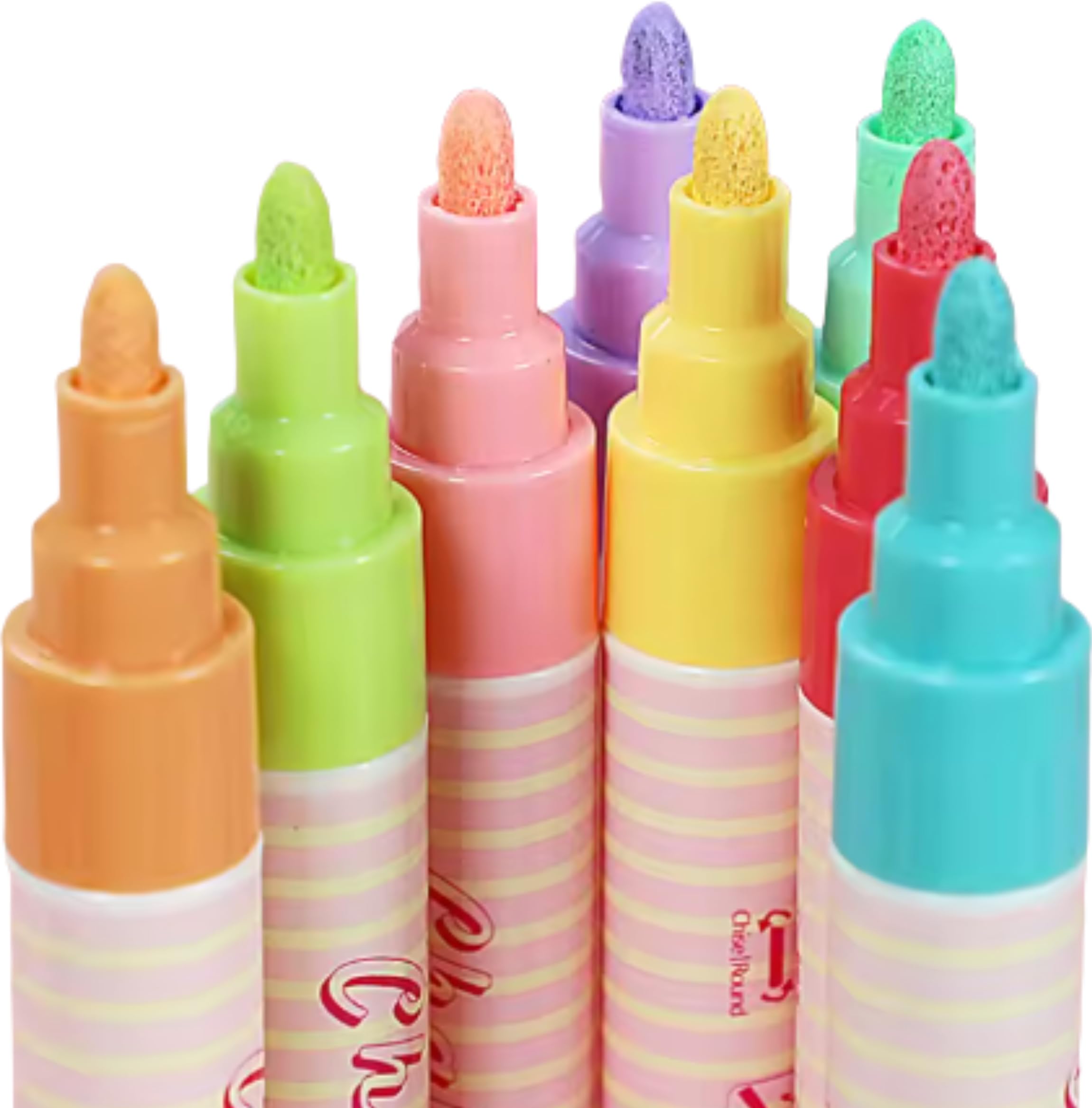 Chalk Pens 8 Pastel Colours for Blackboard, Window and Glass - Liquid Chalk Markers, Wipeable Coloured Chalkboard Pens for Kids, Signs and Art