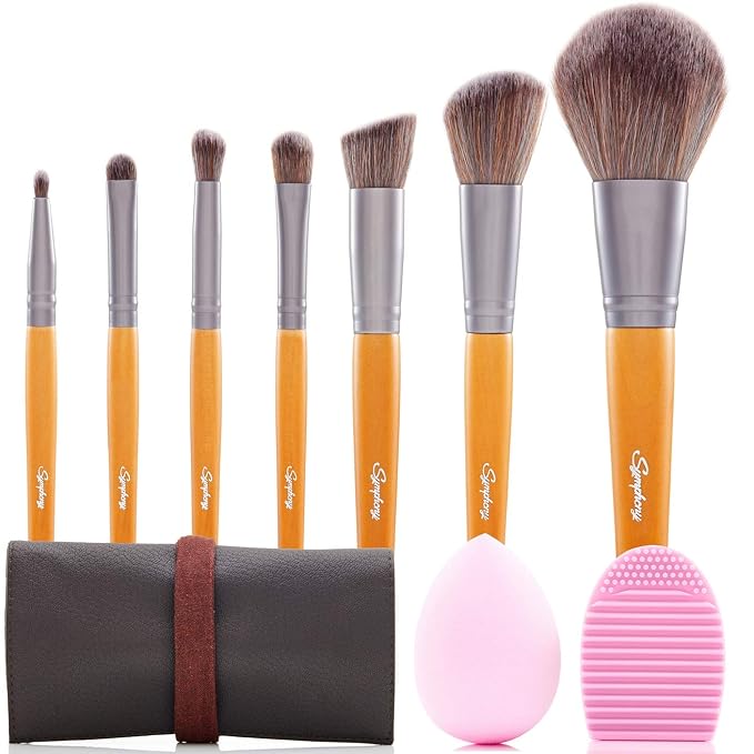 Makeup Brush Set with 7 Essential Professional Beauty Brushes, Premium