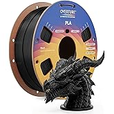 OVERTURE High Speed PLA Filament 1.75mm 3D Printer Filament,1kg Black | Neatly Wound 1kg Spool (2.2lbs) Rapid PLA, Dimensional Accuracy +/- 0.02 mm, Fit Most FDM 3D Printers (Black)
