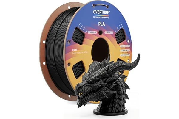 OVERTURE PLA Filament 1.75mm PLA 3D Printer Filament, 1kg Cardboard Spool (2.2lbs), Dimensional Accuracy +/- 0.02mm, Fit Most