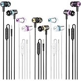 Rayleigh Wired Earbuds with Microphone and Heavy Bass Stereo 3.5mm | High-fidelity stereo, microphone, multi-function button, tangle-free cable, ergonomic in-ear design, and 5 color options