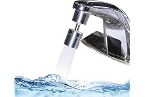 PRIDKEN Swivel Faucet Extender, Faucet Extender for Bathroom Sink Kitchen-Aerator-Splash Water Filter Extension, Multifunctional Universal Robotic Arm Rotatable Spray Attachment (Chrome 360°)