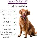 Britten and James 40 Airdried Rabbit Ears with Hair for Dogs 100% Rabbit view 3