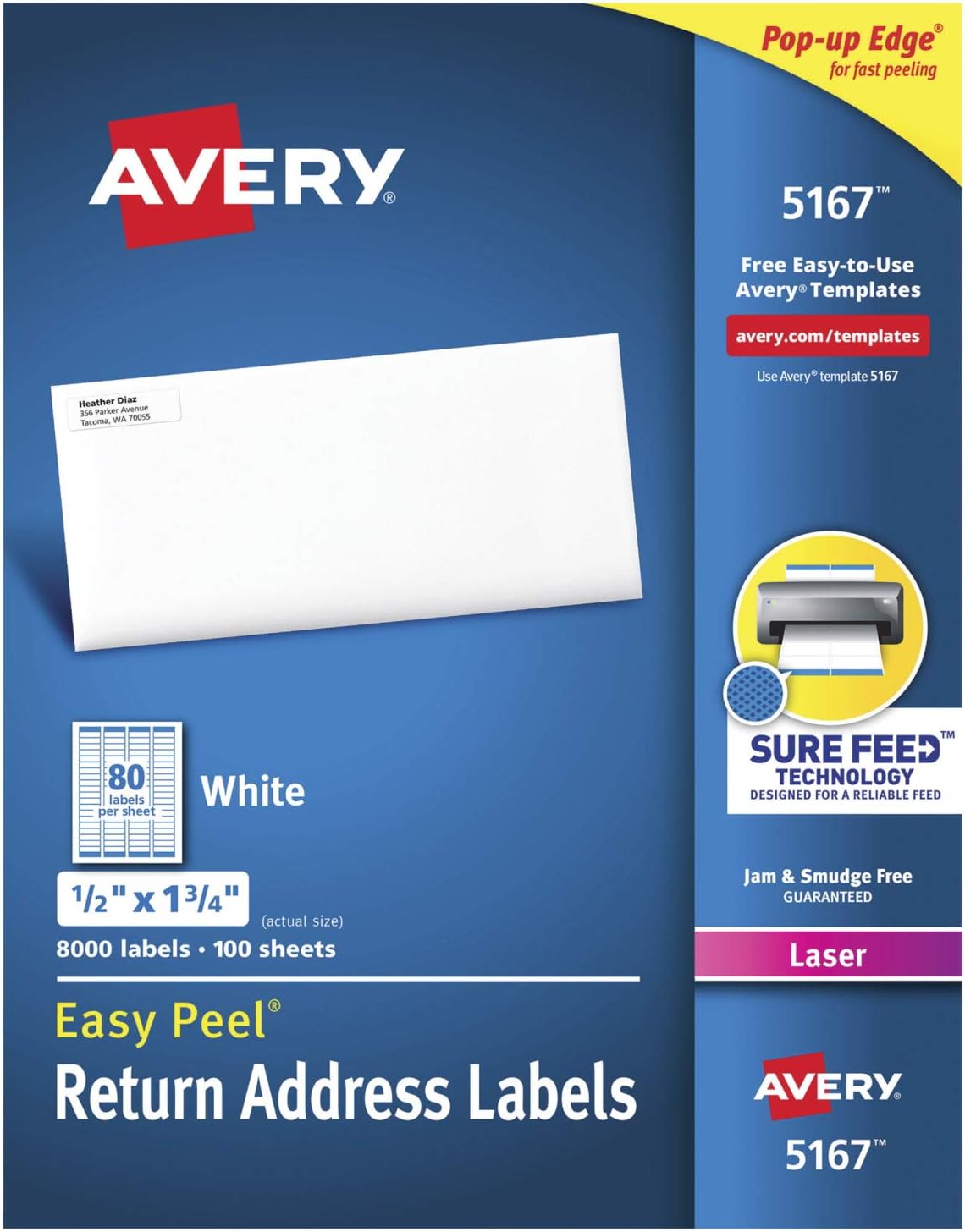 Address Labels Laser Printers 1 2 X 1 3 4 5 Packs 5167 Avery Mailing Address Labels 40 000 Labels Easy Peel Permanent Adhesive Office Products Address Labels Laser Printers 1 2 X 1 3 4 5 Packs 5167 Avery Mailing Address Labels 40 000 Labels Easy Peel Permanent Adhesive Office Products