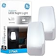 GE LED Night Light, Plug-in, Dusk to Dawn Sensor, Cool White, Ambient Lighting, For Kids Adults Bedroom, Bathroom, Nursery, Kitchen, Hallway, 55991, 2 pack