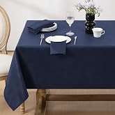 Softalker Jacquard Rectangle Tablecloth 60 x 84 Inch, Navy Blue | Swirl Pattern Design Heavy Weight Texture Polyester Table Cloths for Dinner Party Holiday Banquet