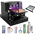 L805 UV Flatbed Printer Machine, Higher Resolution 2880 x1440dpi, UV DTF Printer Machine with Bottle Holder for Phone Case Glass Cups Stickers (A4 UV L1805)