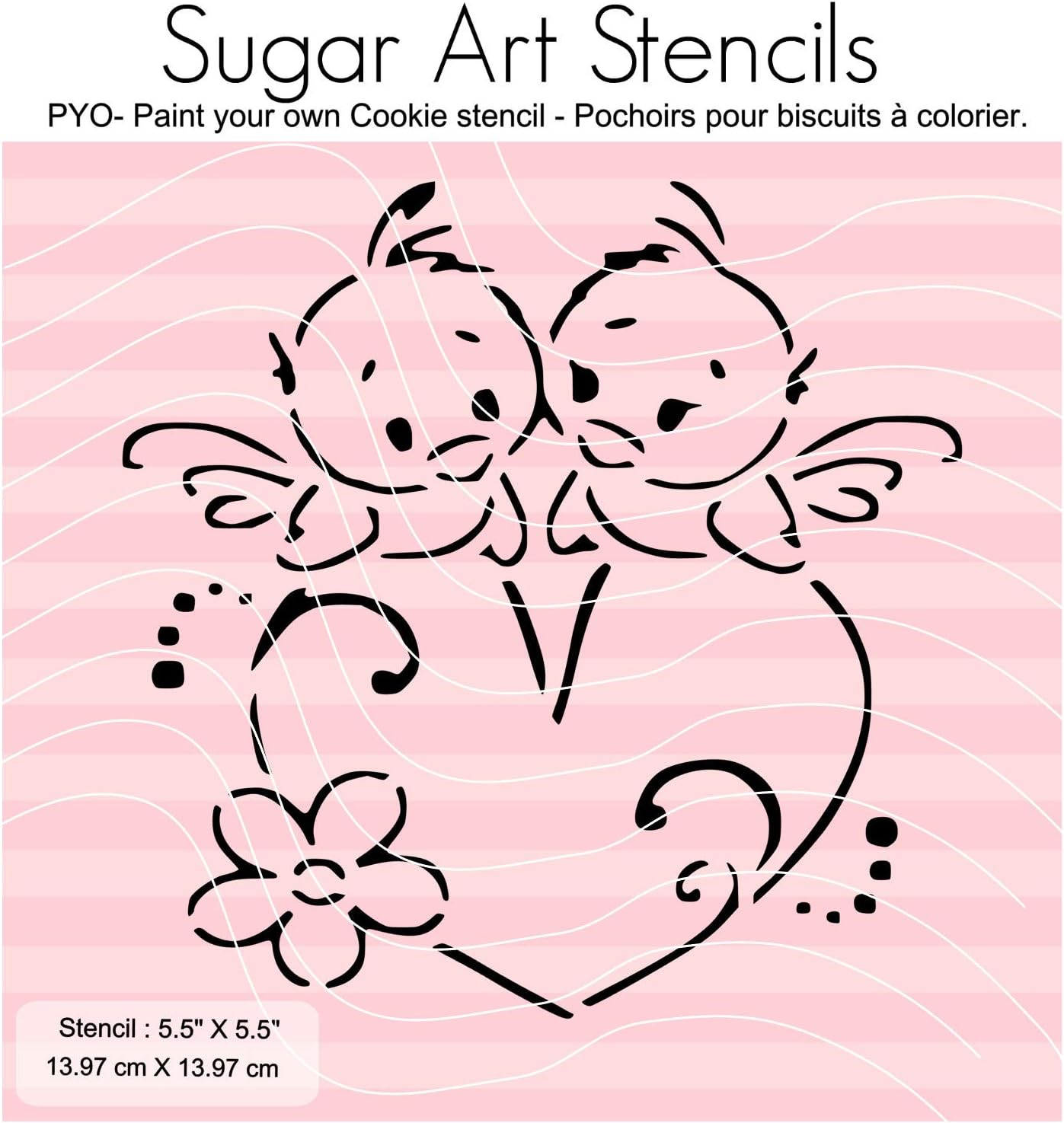Love birds PYO cookie stencil SA00114