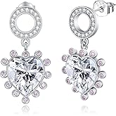 YFN Star/Circle/Heart Earrings Sterling Silver Climber Stud Drop Dangle Earrings Jewelry Gifts for Women