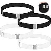 PKRFCJ 4 PCS Thigh Garters for Women, Adjustable Elasticity Thigh Garter Belt, Thigh Garters for Women with Adjustable Buckle, for Thigh Leg Harness Belts(Black,White)