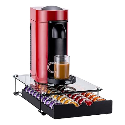 Buy Coffee Pod Storage Drawer Organizer Rack For Coffee Nespresso Vertuoline Coffee Pod Capsules Holder Large Glass Pod Drawer Single Serve Storage Tray Black 40 Capsules Online In Indonesia B088fhwhxx