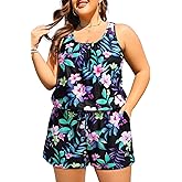 Tempt Me Romper One Piece Swimsuits with Short - Women Boyleg with Pockets Modest Bathing Suit 2025 Swimwear