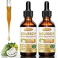 MEENCCD (2 Pack) Soursop Graviola Liquid Drops 1800mg, Natural Antioxidant, Cell Support & Regeneration, Immune Boost, Soursop Bitters Liquid, Sugar-Free, Non-GMO, Vegan, Orange Flavor, 4 FL OZ
