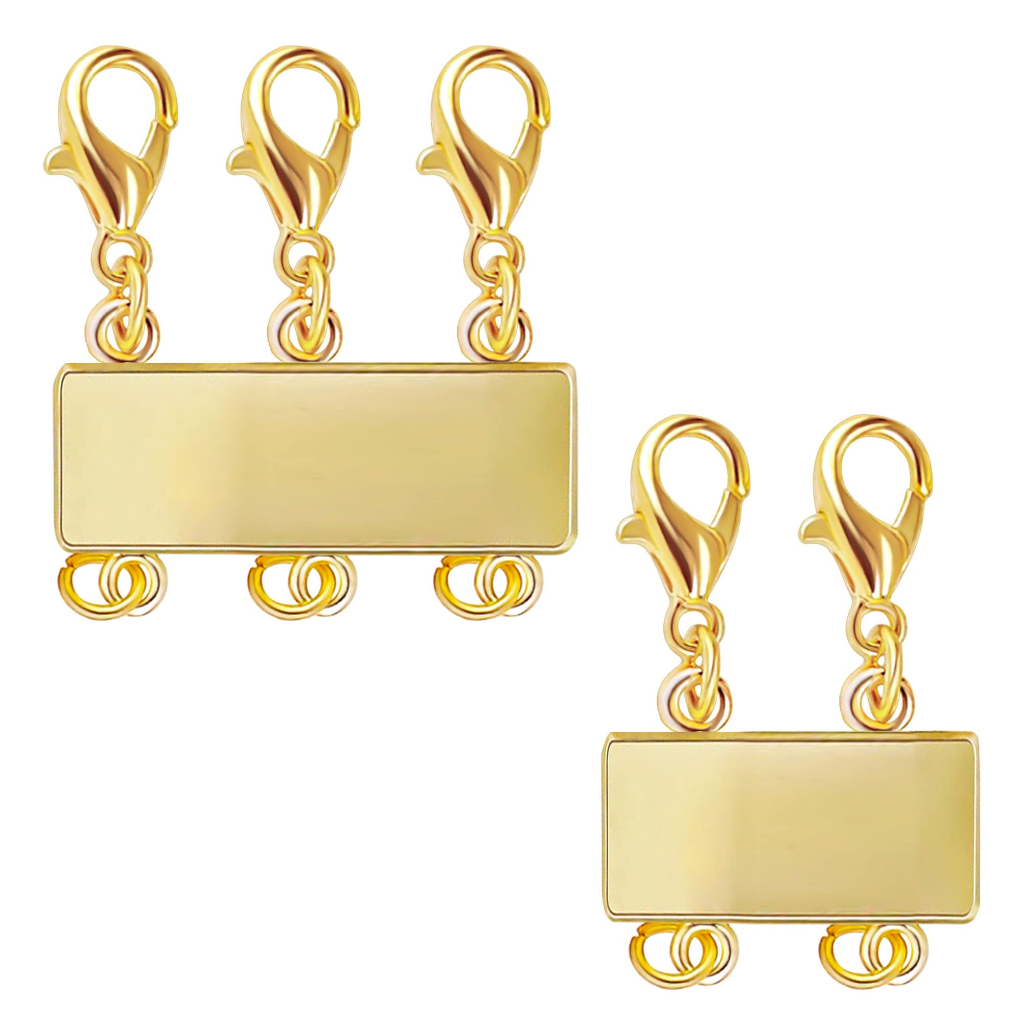 Gold Jewellery Clasps, 14k Brass Goldplated Multi Necklace Layering Clasps Magnetic Jewellery Clasps Gold Necklace Layer Clasps 2 3 Multi Magnetic Separator Layered Necklaces Clasps Women Men