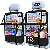 Oneyus Car Backseat Organizer with Table Tray(2-Pack) 9 Storage Pockets Backseat Car Organizer and storage with Tablet Holder