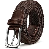 KEMISANT Men Belt-Stretch Woven Braided Belt For Gift Men Golf Casual Jeans Dresses with Nylon Canvas 1 3/8"