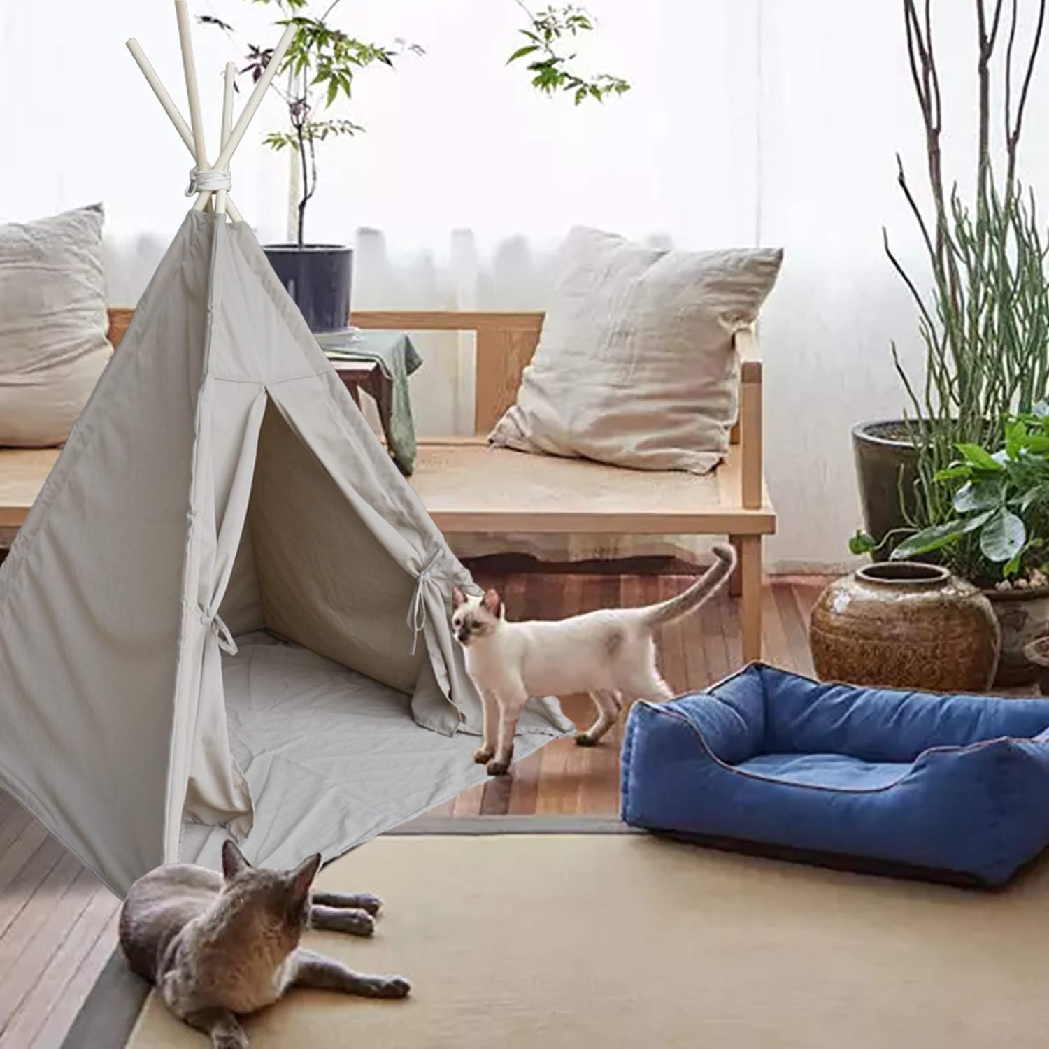 Ukadou Large Dog Teepee Bed Teepee Tent for Dogs, 36inch