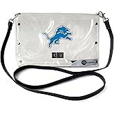 Littlearth womens NFL Clear Envelope Purse With Black Fashion Strap